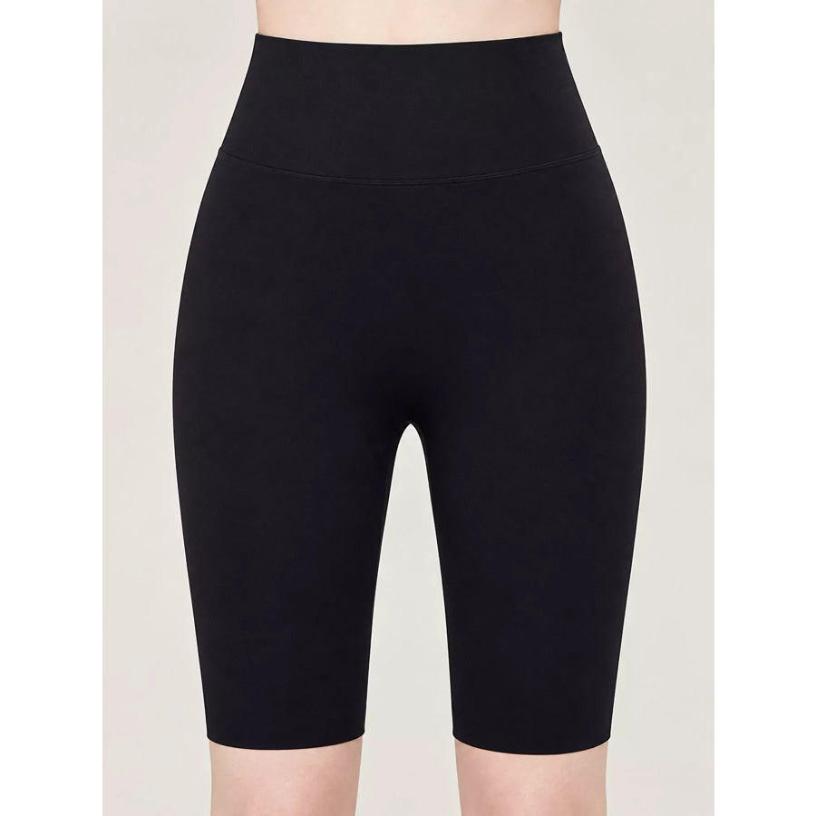Full Size High-Waisted Seamless Compression Active Shorts Plus Black / S Apparel and Accessories