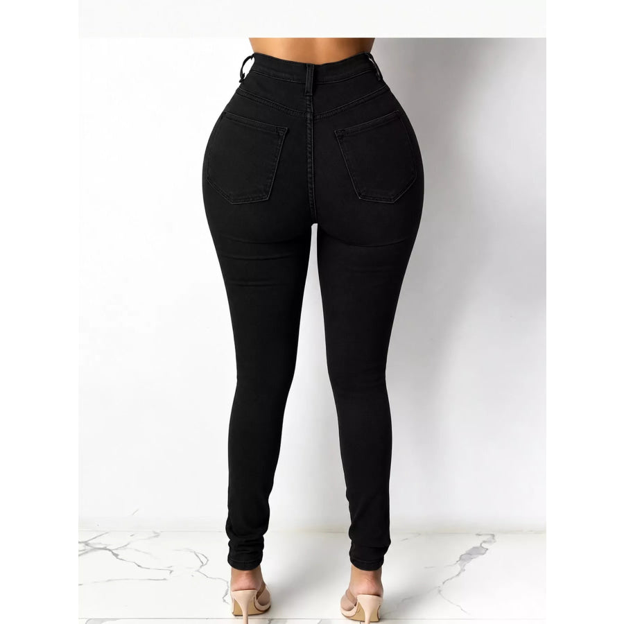 Full Size High-Waisted Skinny Jeans Plus Apparel and Accessories