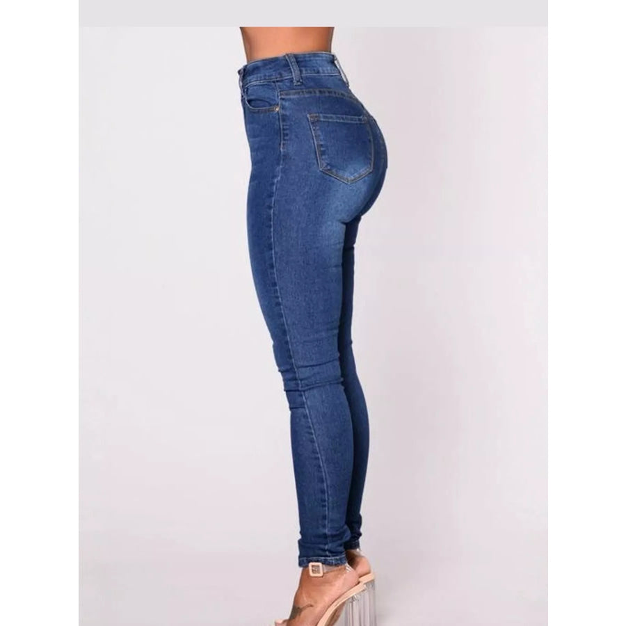 Full Size High-Waisted Skinny Jeans Plus Apparel and Accessories