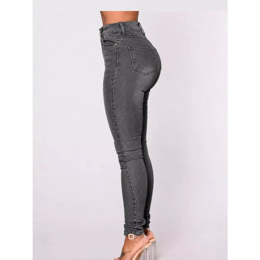 Full Size High-Waisted Skinny Jeans Plus Apparel and Accessories