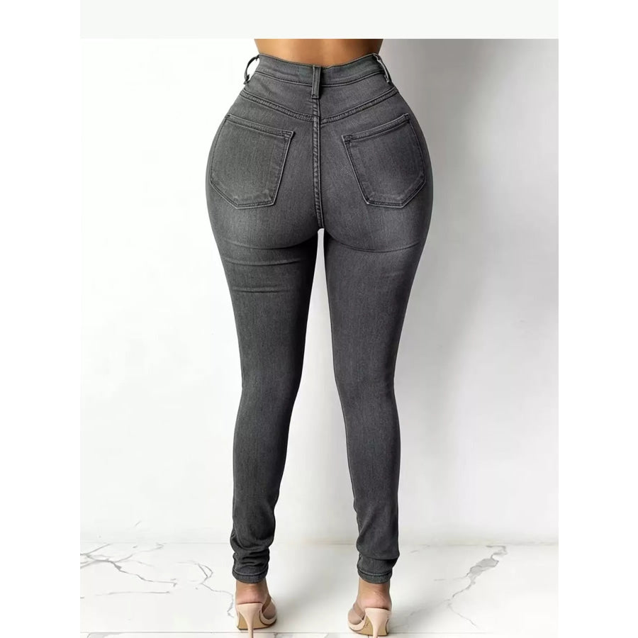 Full Size High-Waisted Skinny Jeans Plus Apparel and Accessories