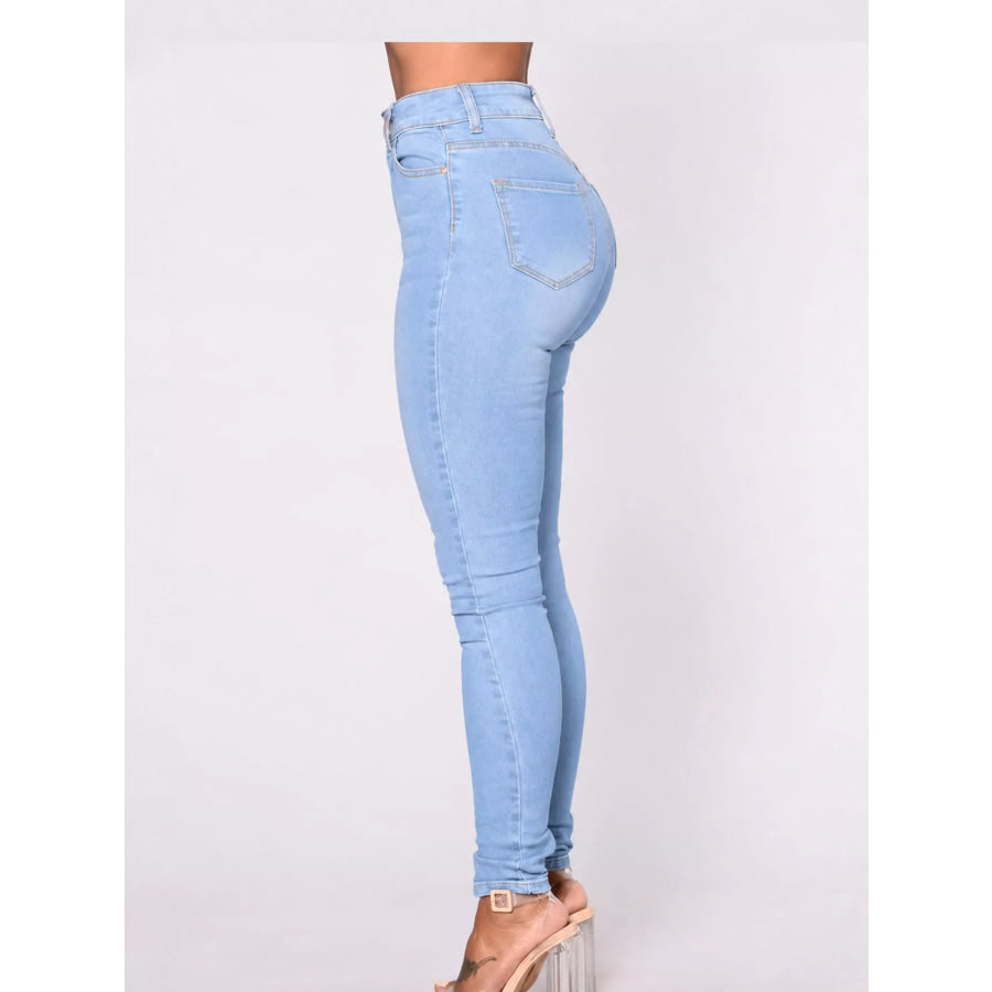 Full Size High-Waisted Skinny Jeans Plus Apparel and Accessories