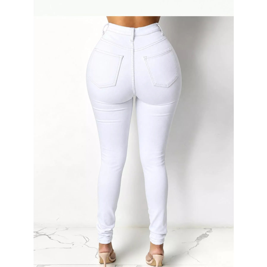 Full Size High-Waisted Skinny Jeans Plus Apparel and Accessories