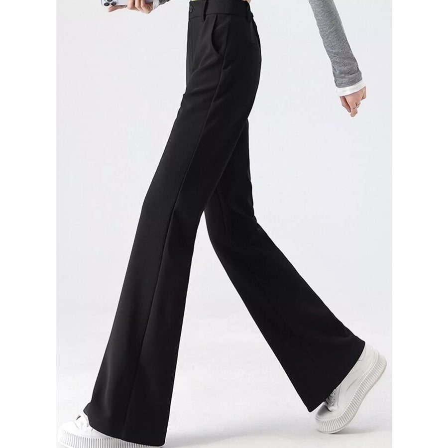 Full Size High-Waisted Slim-Fit Straight-Leg Pants Plus Apparel and Accessories