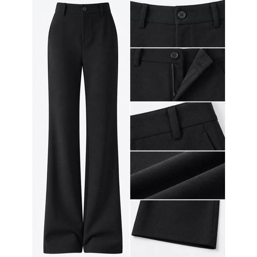 Full Size High-Waisted Slim-Fit Straight-Leg Pants Plus Apparel and Accessories