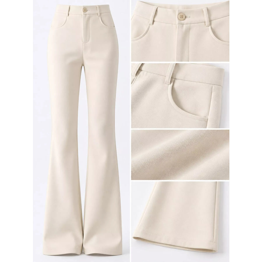 Full Size High-Waisted Slim-Fit Straight-Leg Pants Plus Apparel and Accessories