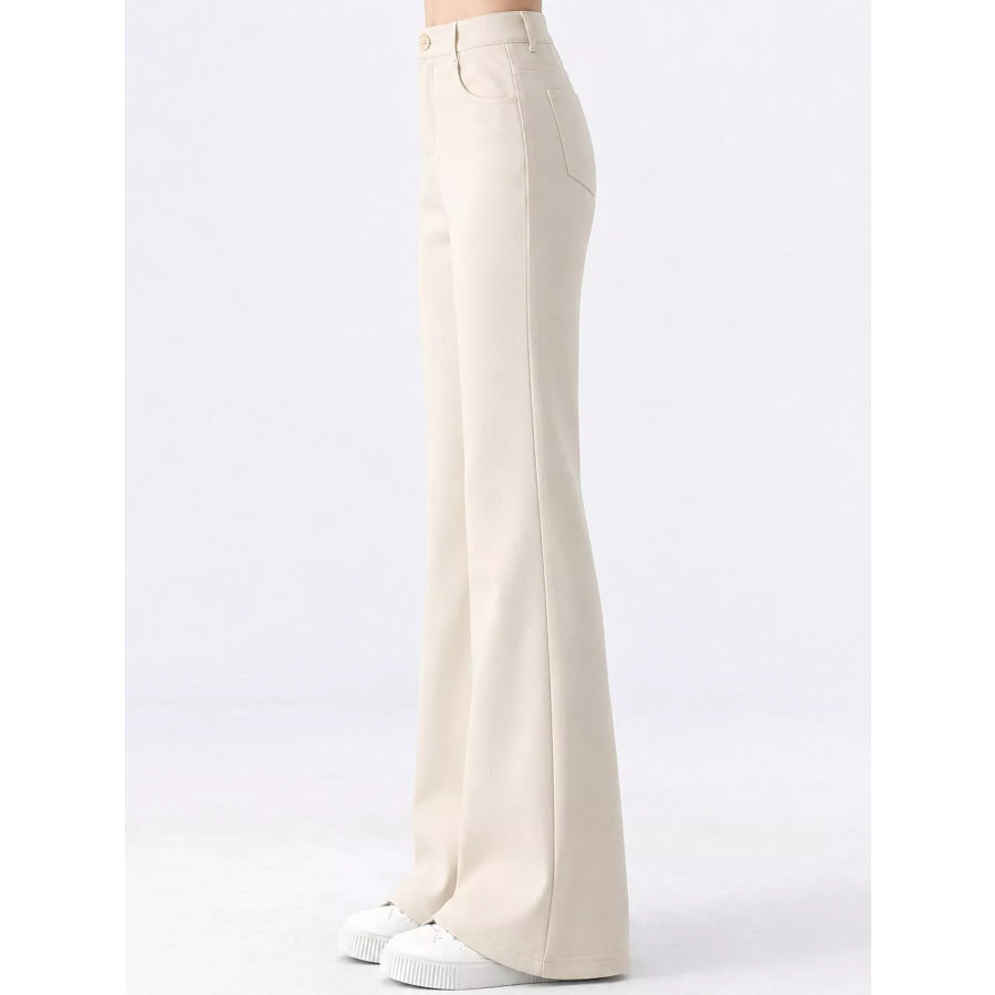 Full Size High-Waisted Slim-Fit Straight-Leg Pants Plus Apparel and Accessories