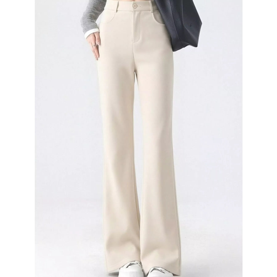 Full Size High-Waisted Slim-Fit Straight-Leg Pants Plus Apparel and Accessories