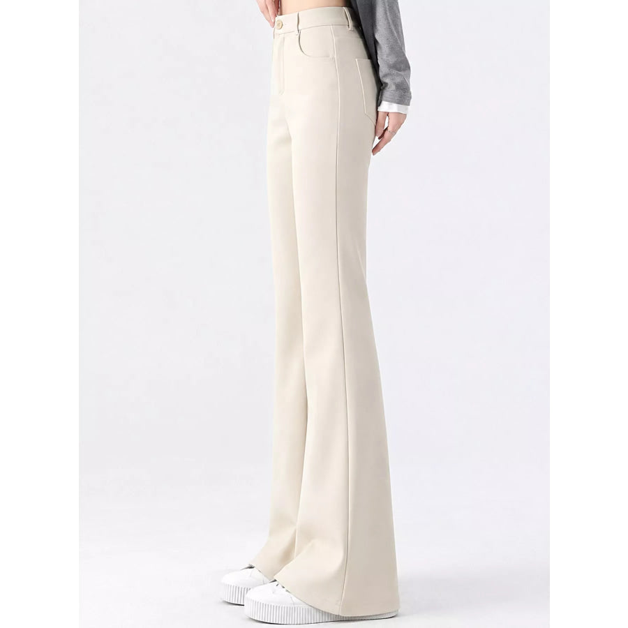 Full Size High-Waisted Slim-Fit Straight-Leg Pants Plus Apparel and Accessories
