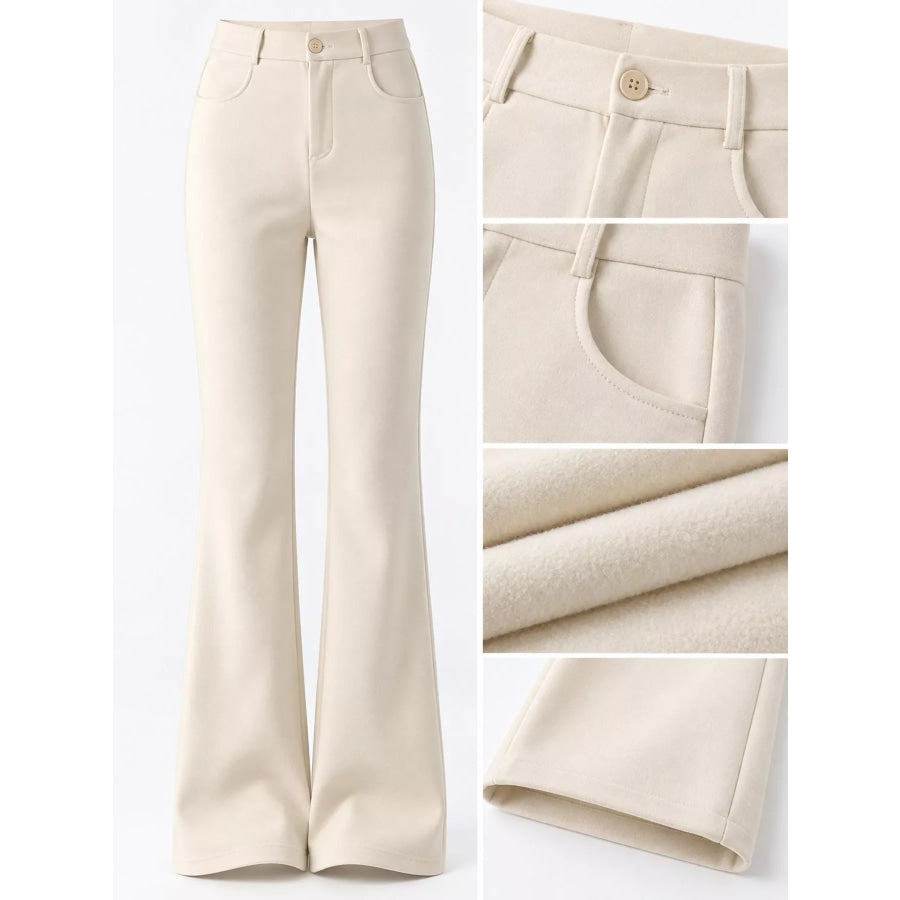 Full Size High-Waisted Slim-Fit Straight-Leg Pants Plus Apparel and Accessories