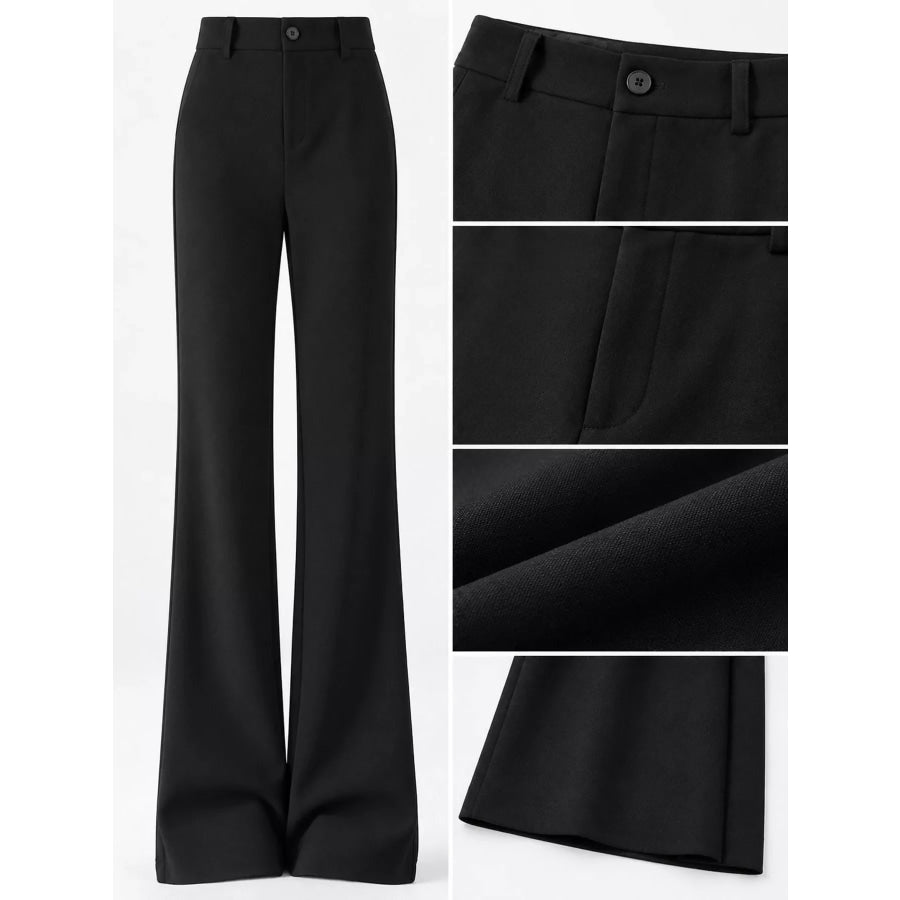 Full Size High-Waisted Slim-Fit Straight-Leg Pants Plus Apparel and Accessories