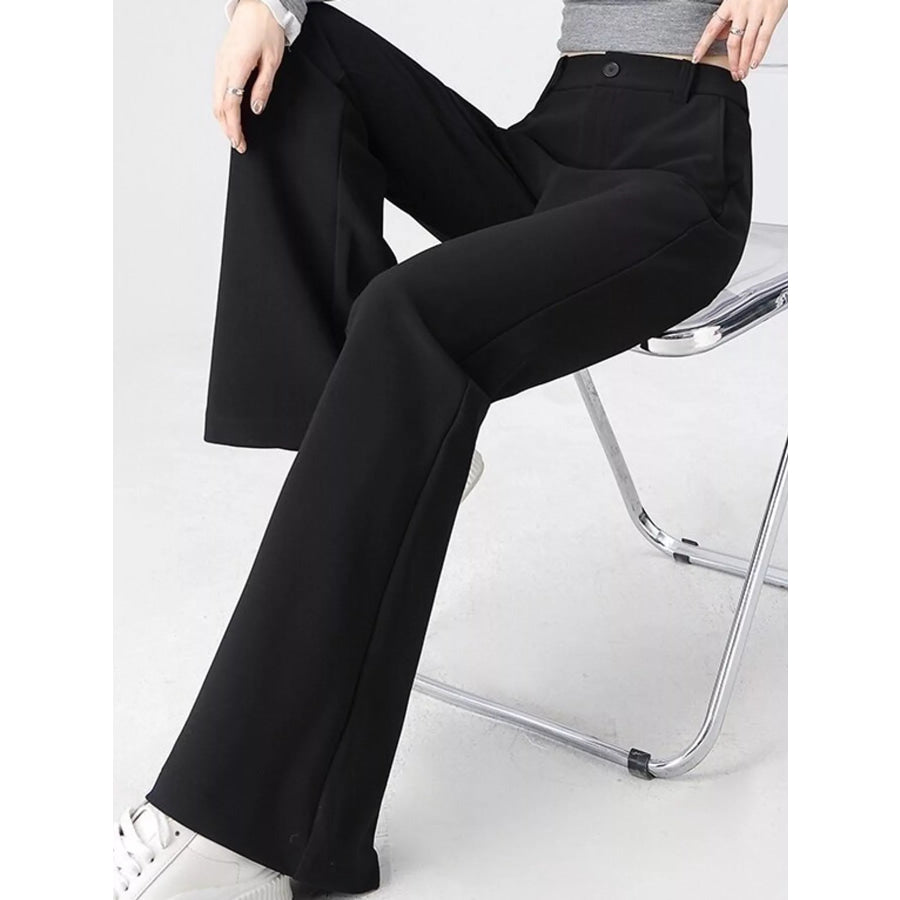 Full Size High-Waisted Slim-Fit Straight-Leg Pants Plus Apparel and Accessories
