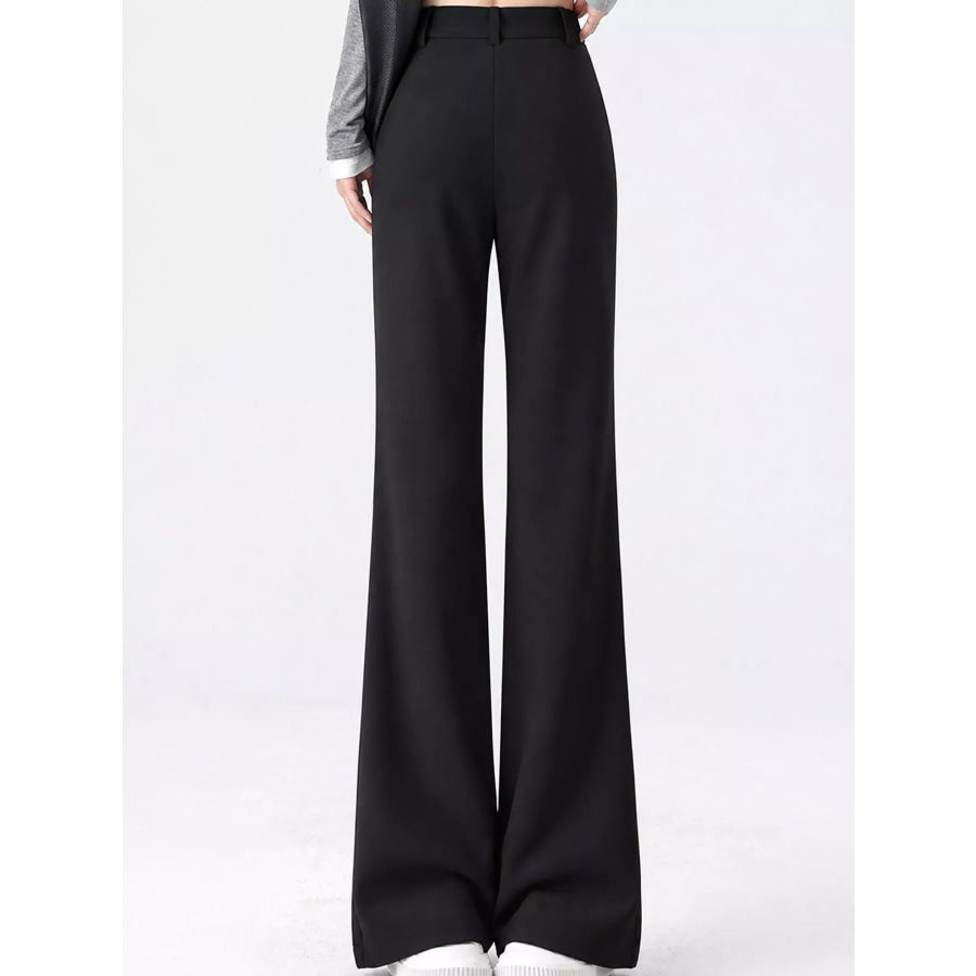 Full Size High-Waisted Slim-Fit Straight-Leg Pants Plus Apparel and Accessories