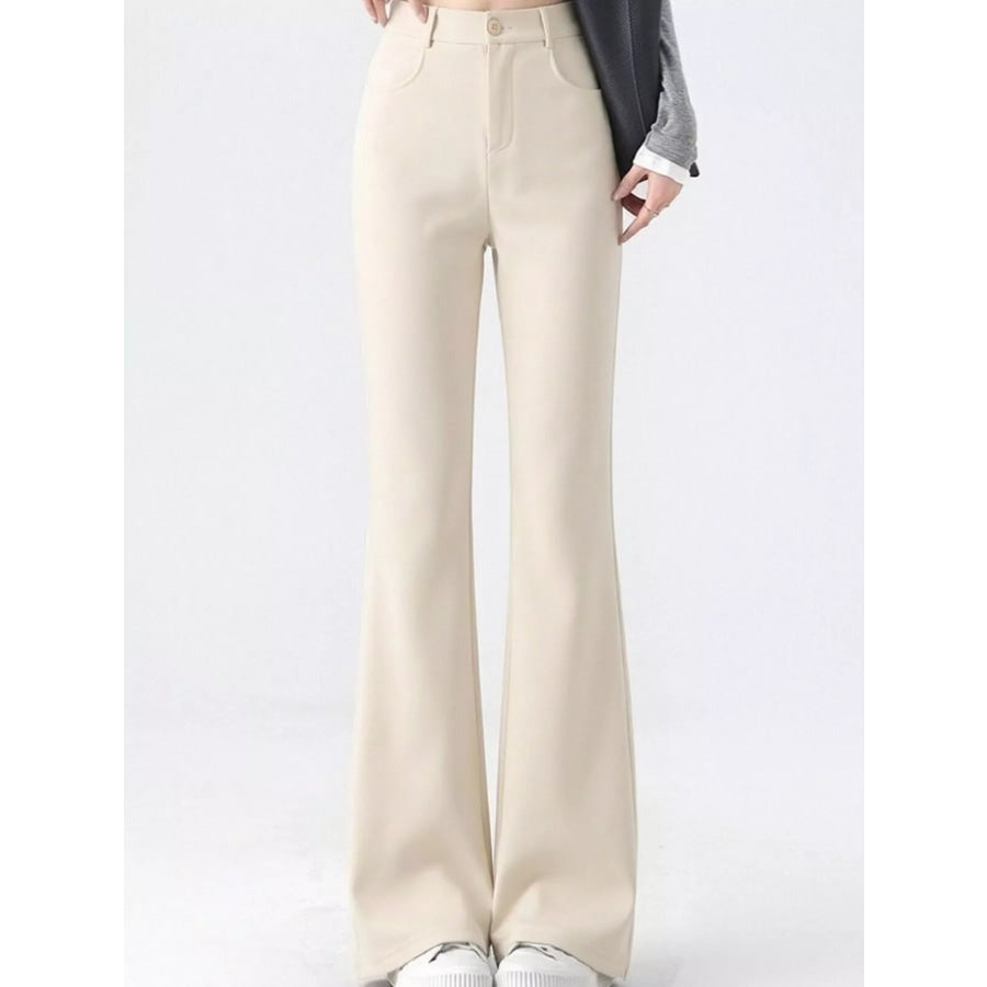 Full Size High-Waisted Slim-Fit Straight-Leg Pants Plus Apparel and Accessories