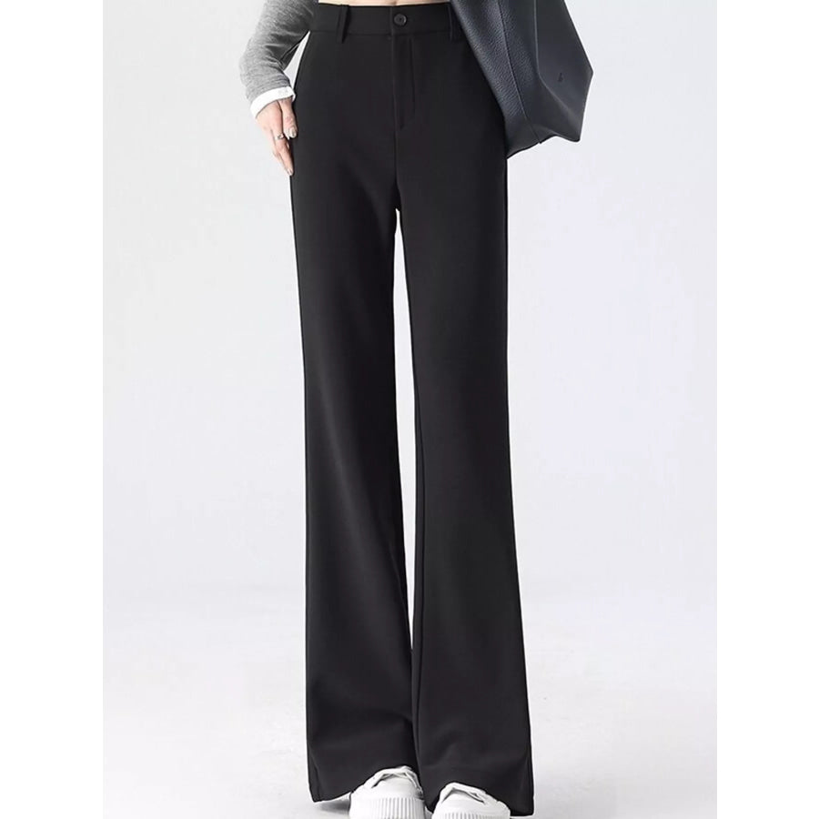 Full Size High-Waisted Slim-Fit Straight-Leg Pants Plus Apparel and Accessories