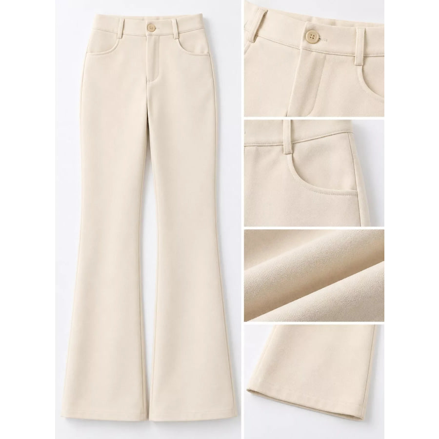 Full Size High-Waisted Slim-Fit Straight-Leg Pants Plus Apparel and Accessories