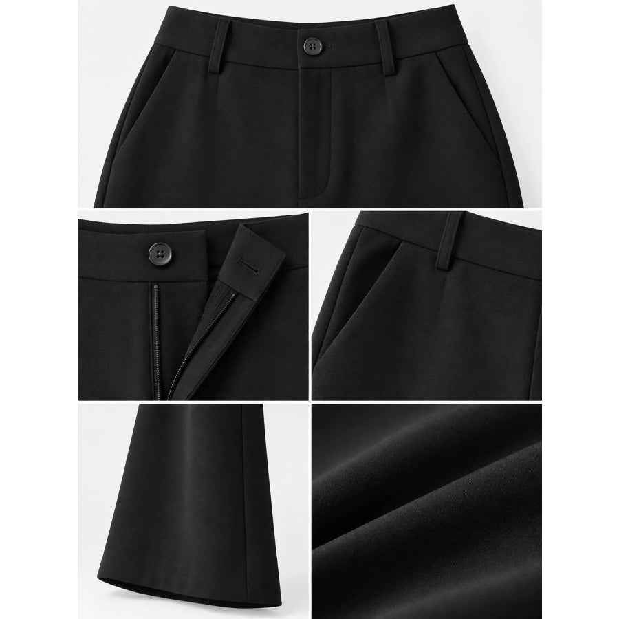 Full Size High-Waisted Slim-Fit Straight-Leg Pants Plus Apparel and Accessories