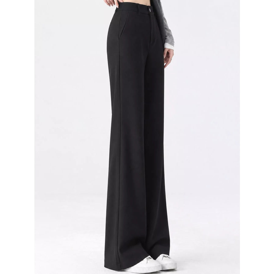 Full Size High-Waisted Slim-Fit Straight-Leg Pants Plus Apparel and Accessories