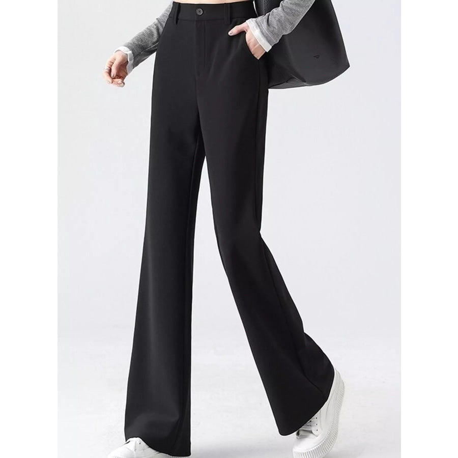 Full Size High-Waisted Slim-Fit Straight-Leg Pants Plus Apparel and Accessories