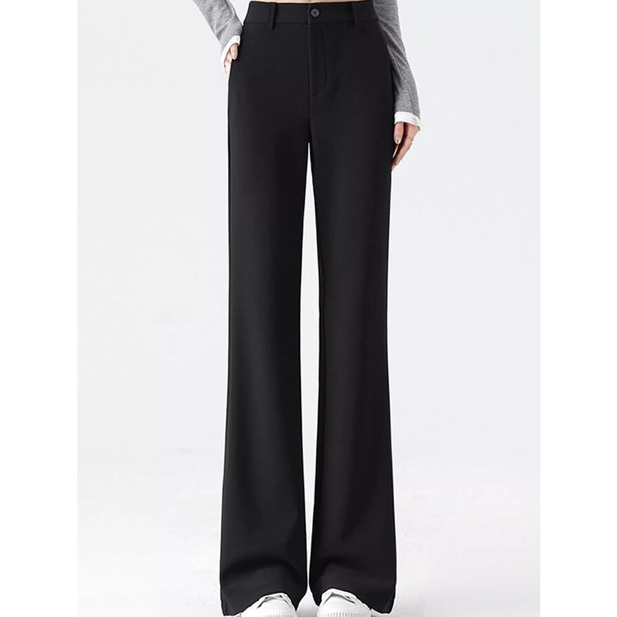 Full Size High-Waisted Slim-Fit Straight-Leg Pants Plus Apparel and Accessories