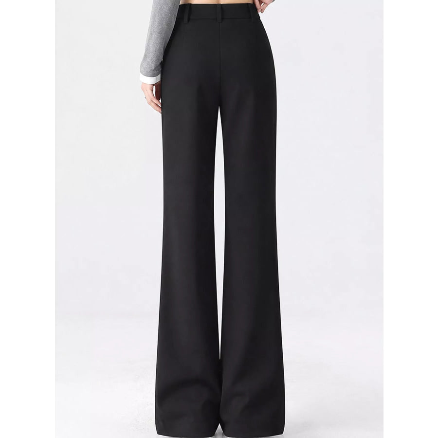 Full Size High-Waisted Slim-Fit Straight-Leg Pants Plus Apparel and Accessories