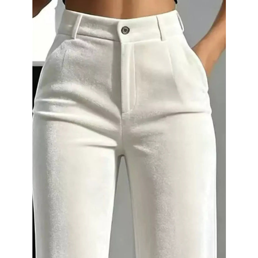 Full Size High-Waisted Velvet Pants Plus Apparel and Accessories