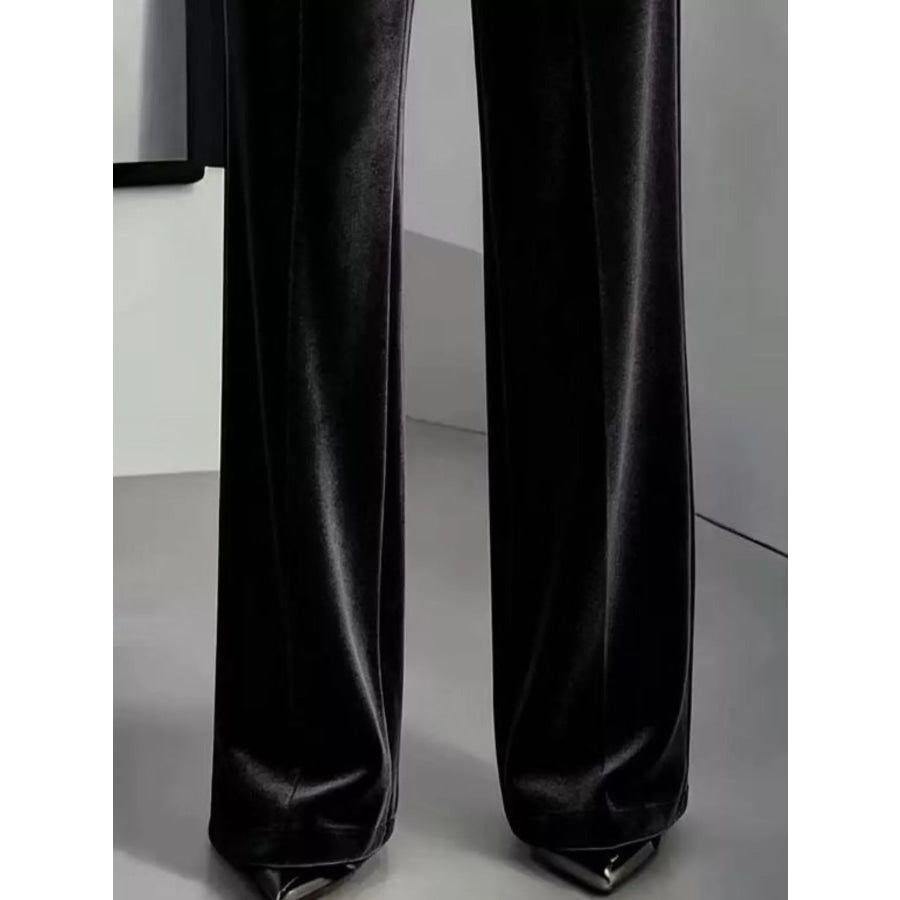 Full Size High-Waisted Velvet Pants Plus Apparel and Accessories