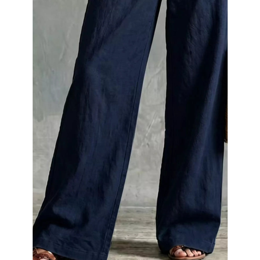 Full Size High-Waisted Wide-Leg Cargo Pants Plus Apparel and Accessories