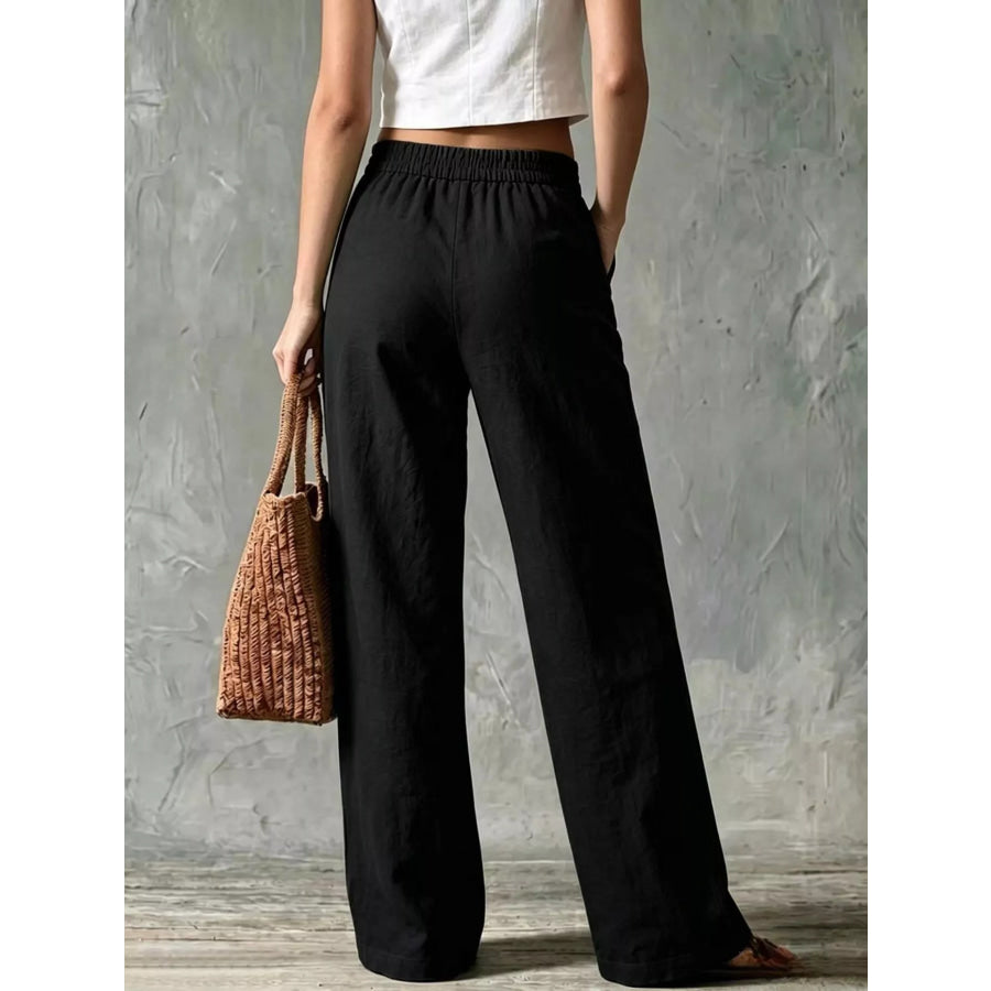 Full Size High-Waisted Wide-Leg Cargo Pants Plus Apparel and Accessories
