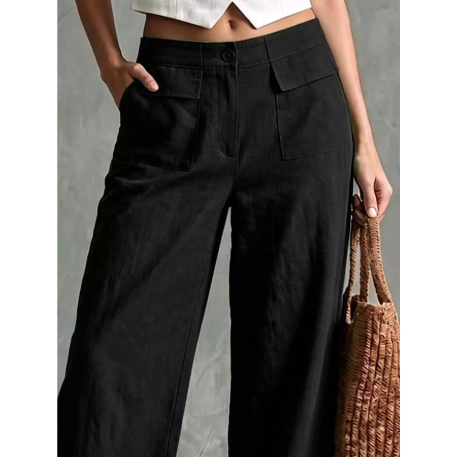 Full Size High-Waisted Wide-Leg Cargo Pants Plus Apparel and Accessories