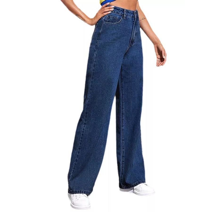 Full Size High-Waisted Wide-Leg Jeans Plus Apparel and Accessories