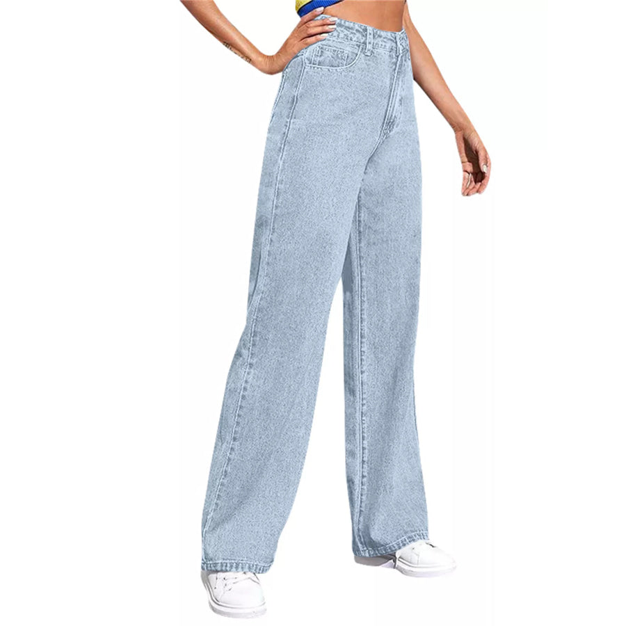 Full Size High-Waisted Wide-Leg Jeans Plus Apparel and Accessories