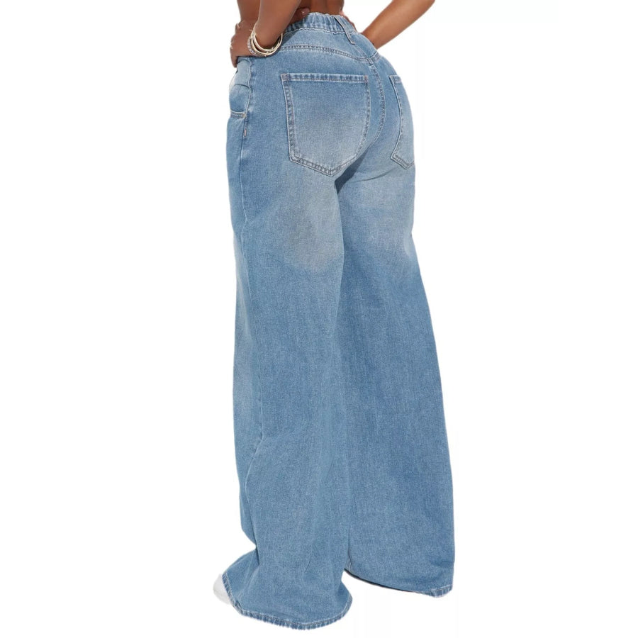 Full Size High-Waisted Wide-Leg Jeans Plus Apparel and Accessories