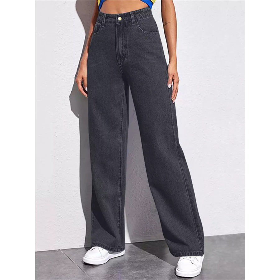 Full Size High-Waisted Wide-Leg Jeans Plus Apparel and Accessories