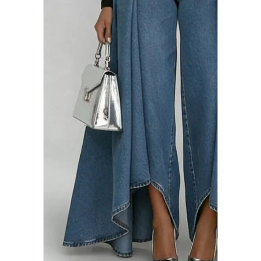 Full Size High-Waisted Wide-Leg Jeans Plus Apparel and Accessories