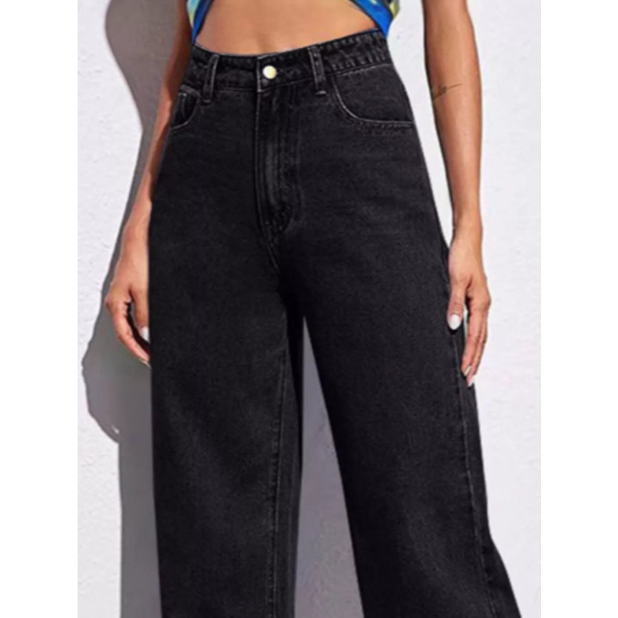 Full Size High-Waisted Wide-Leg Jeans Plus Apparel and Accessories