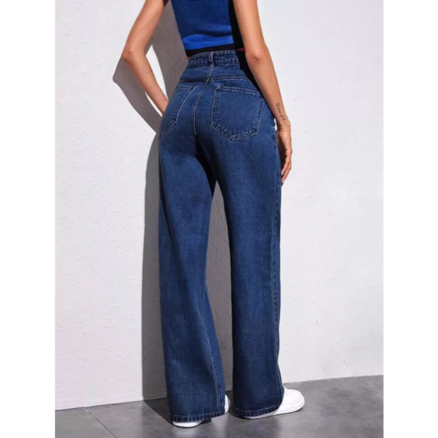 Full Size High-Waisted Wide-Leg Jeans Plus Apparel and Accessories