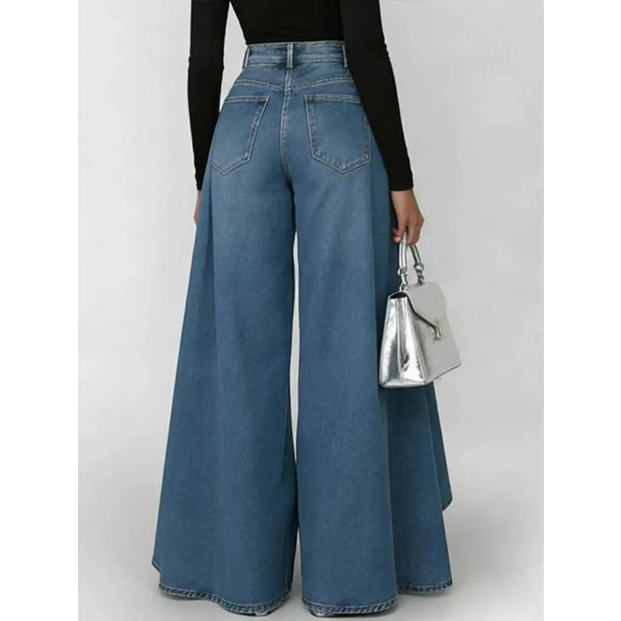 Full Size High-Waisted Wide-Leg Jeans Plus Apparel and Accessories