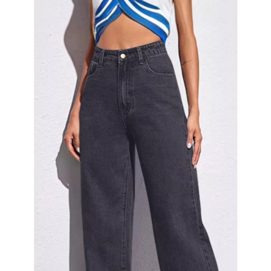 Full Size High-Waisted Wide-Leg Jeans Plus Apparel and Accessories