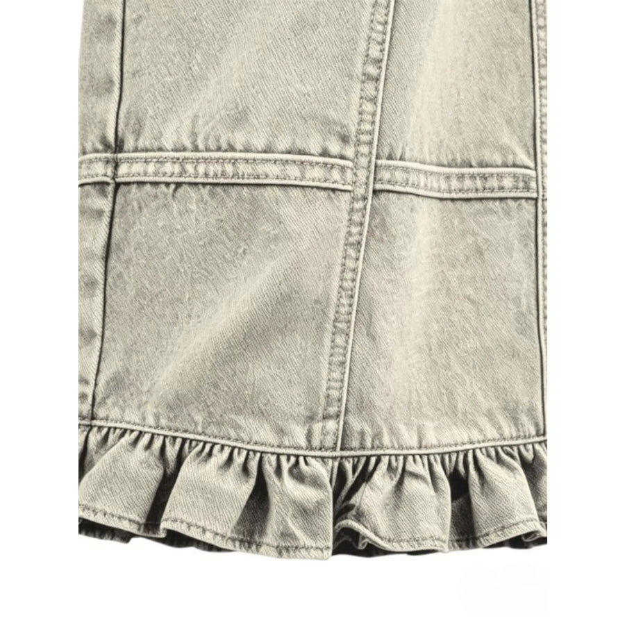 Full Size High-Waisted Wide-Leg Ruffle Hem Jeans Plus