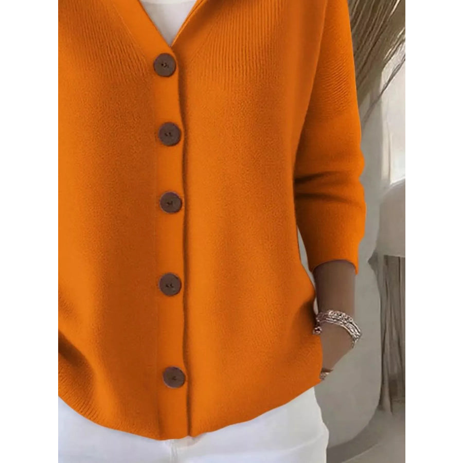 Full Size Hooded Button-Down Knit Cardigan Plus Size Apparel and Accessories