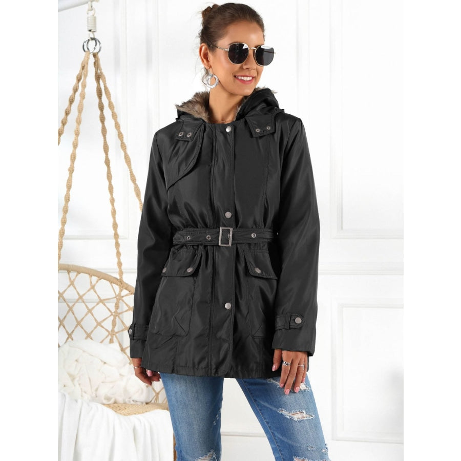 Full Size Hooded Jacket with Detachable Liner (Three-Way Wear) Black / S