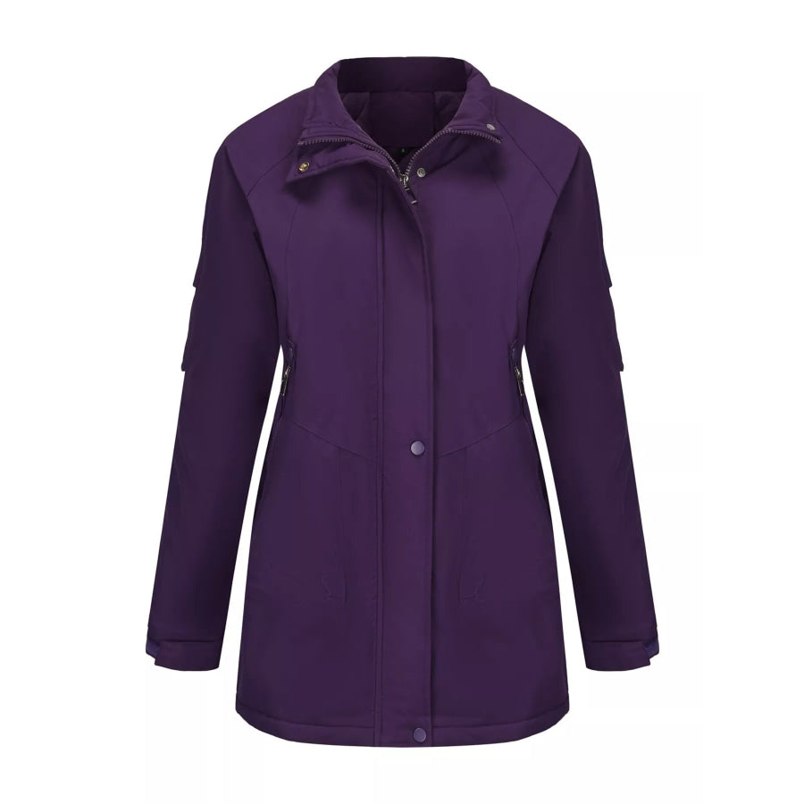 Full Size Hooded Mid-Length Windproof Outerwear Plus Size Apparel and Accessories