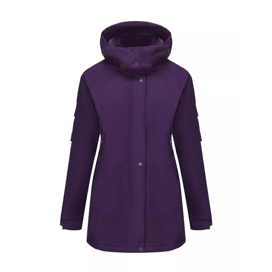 Full Size Hooded Mid-Length Windproof Outerwear Plus Size Apparel and Accessories