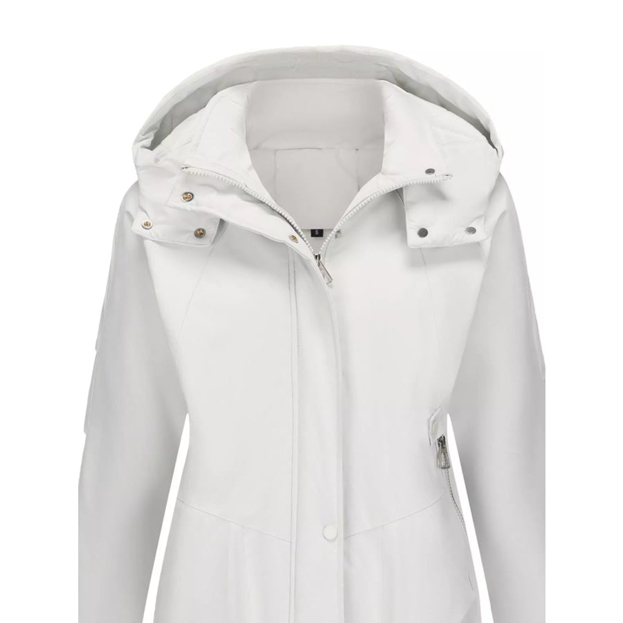 Full Size Hooded Mid-Length Windproof Outerwear Plus Size Apparel and Accessories