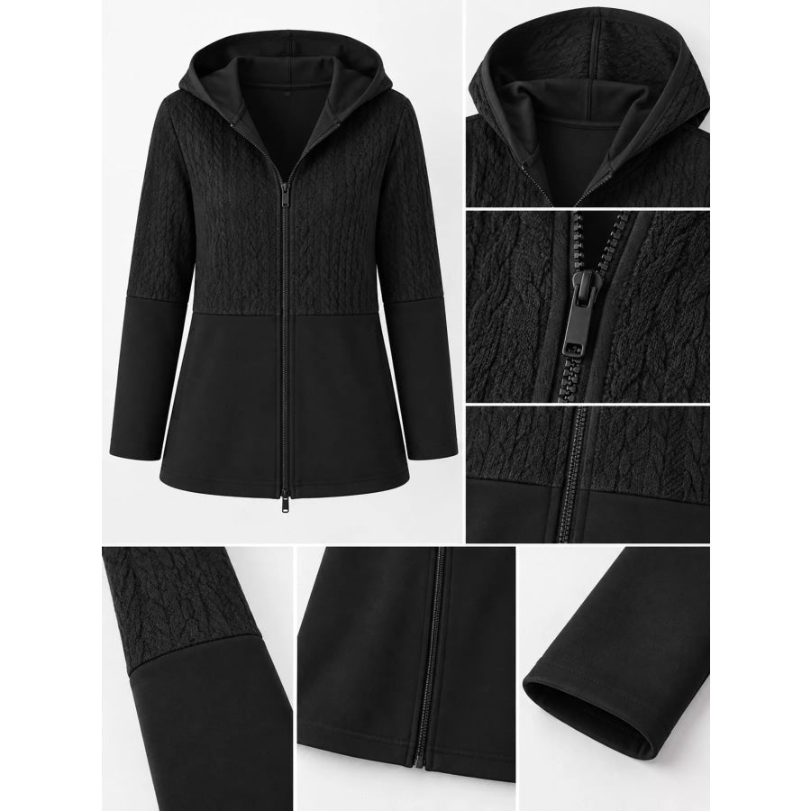 Full Size Hooded Zip-Up Jacket Plus Apparel and Accessories