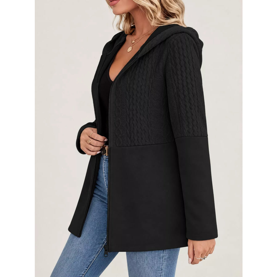 Full Size Hooded Zip-Up Jacket Plus Apparel and Accessories