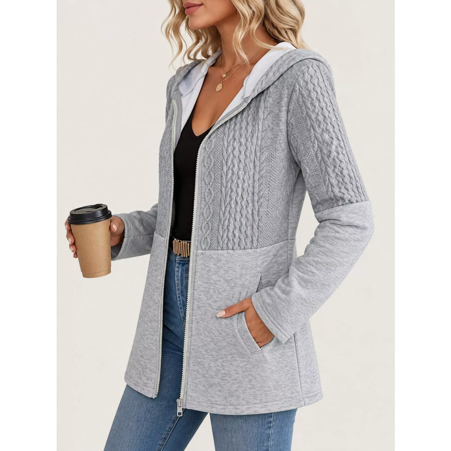 Full Size Hooded Zip-Up Jacket Plus Apparel and Accessories