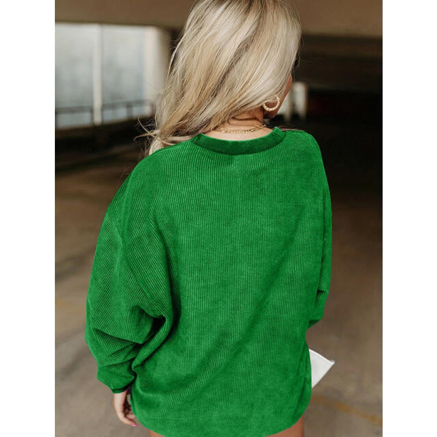 Full Size HOWDY Graphic Round Neck Sweatshirt Mid Green / S Clothing