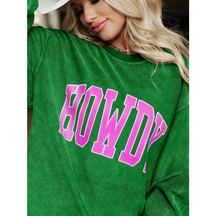 Full Size HOWDY Graphic Round Neck Sweatshirt Clothing